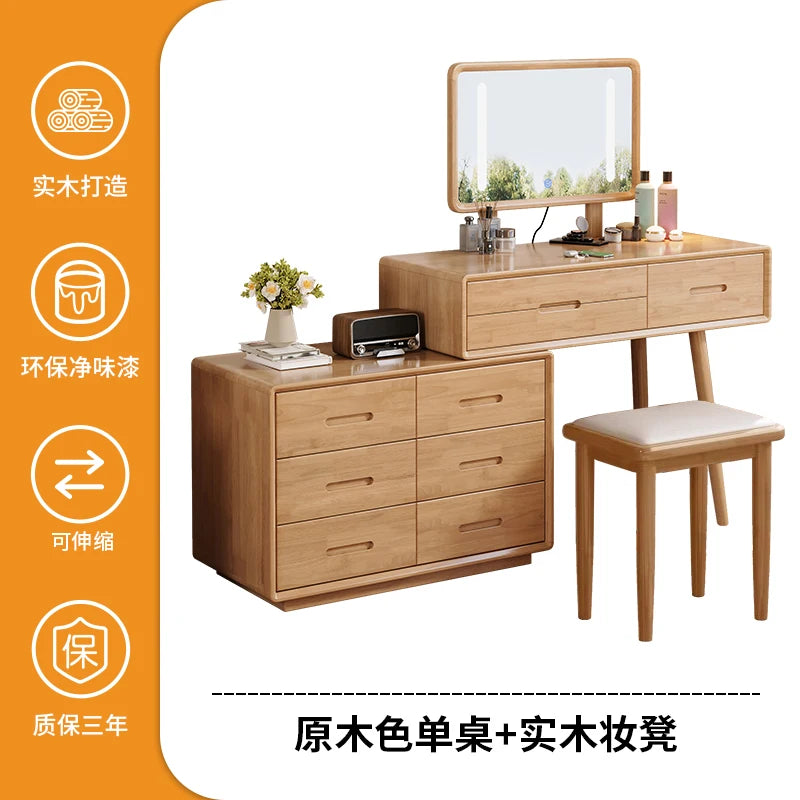 Dresser Table for Clothes Saint Vanity Makeup Stand with Mirror and Chair Furniture Comfortable with Drawers Banity Wardrobe