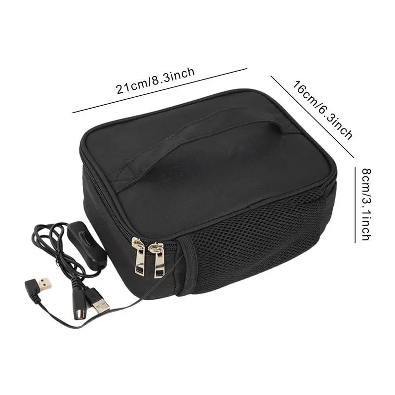 USB Electric Heating Lunch Bag Waterproof Car Travel Camping Electric Lunch Box Food Warmer Heater Container Packet Thermal Bag