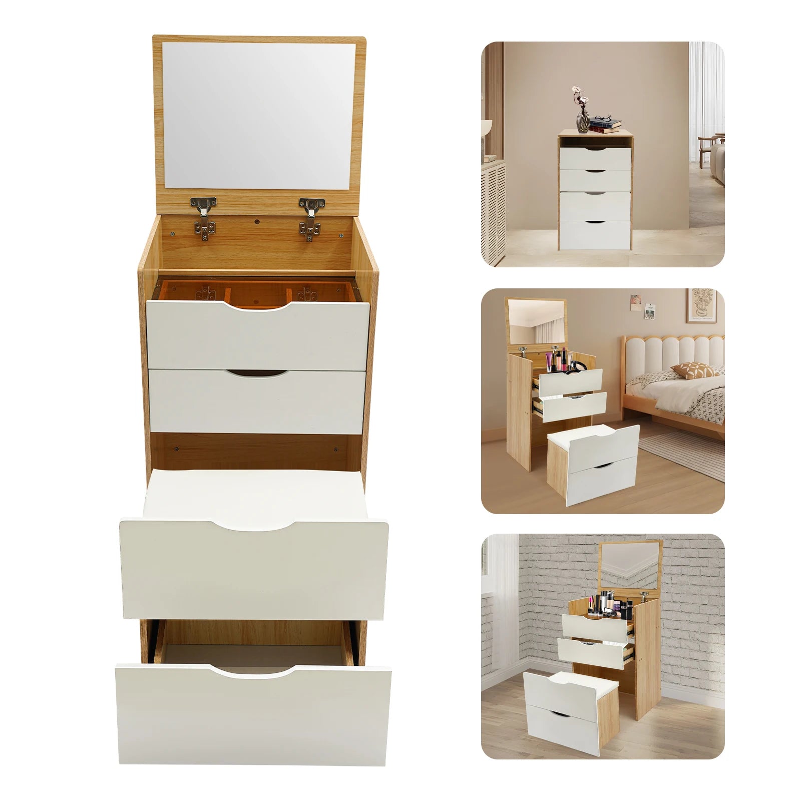 Modern Vanity Desk Vanity Desk With Makeup Stool Makeup Vanity Table  For Homes, Apartments, Dormitories 40*48*80cm