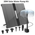 20W Solar Water Pump Kit, Solar Powered Water Fountain Pump with 6 Nozzles, Water Feature Outdoor Fountain for Bird Bath
