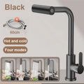 4 Mode Gray Kitchen Faucets Pull Out Rotation Waterfall Black Stream Sprayer Head Sink Mixer Brushed Nickle Water Tap Accessorie