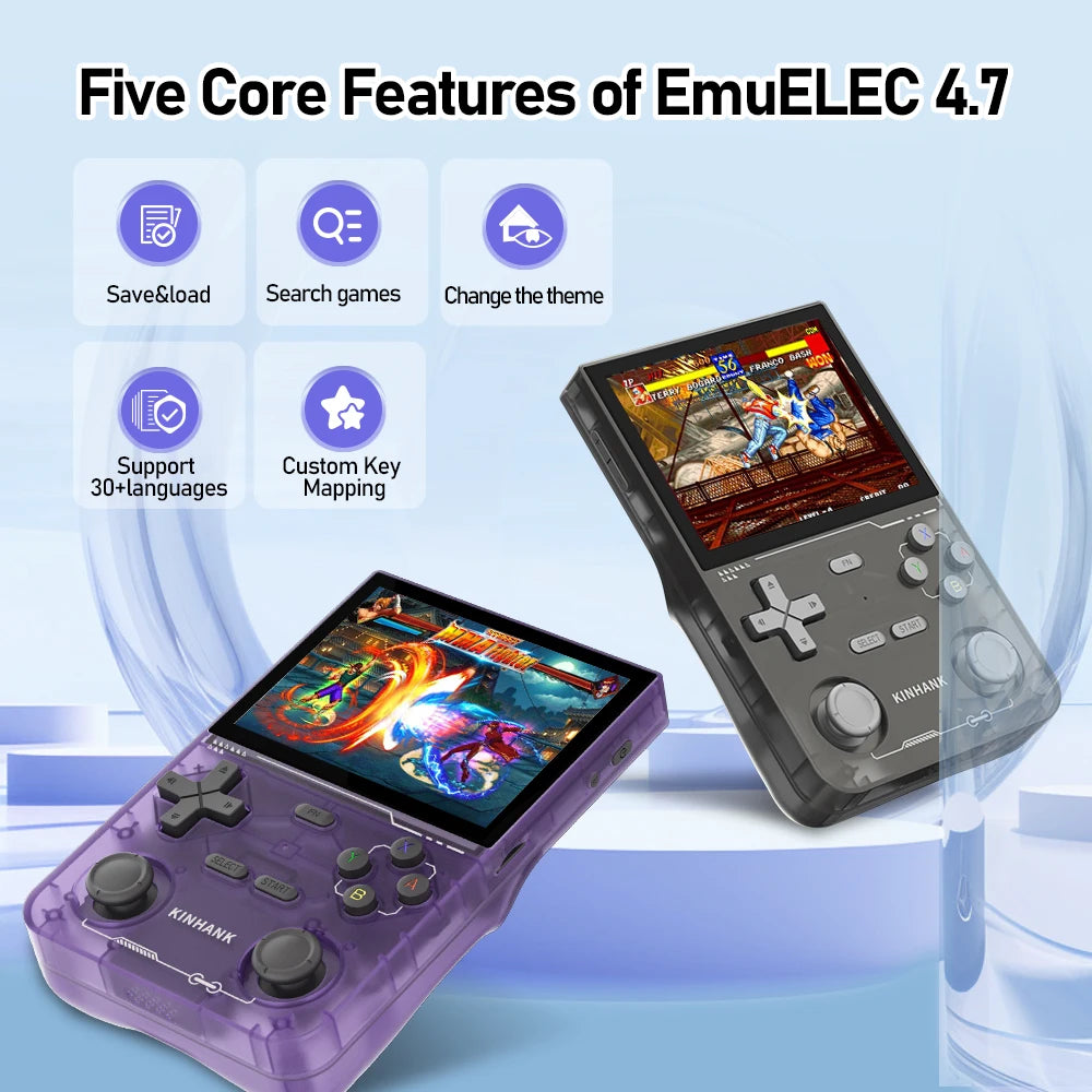 KINHANK Open Source K36 Handheld Game Console 16000 Games Emulator for PS1/PSP/DC/N64/SS 500nit 3.5 Inch IPS Screen