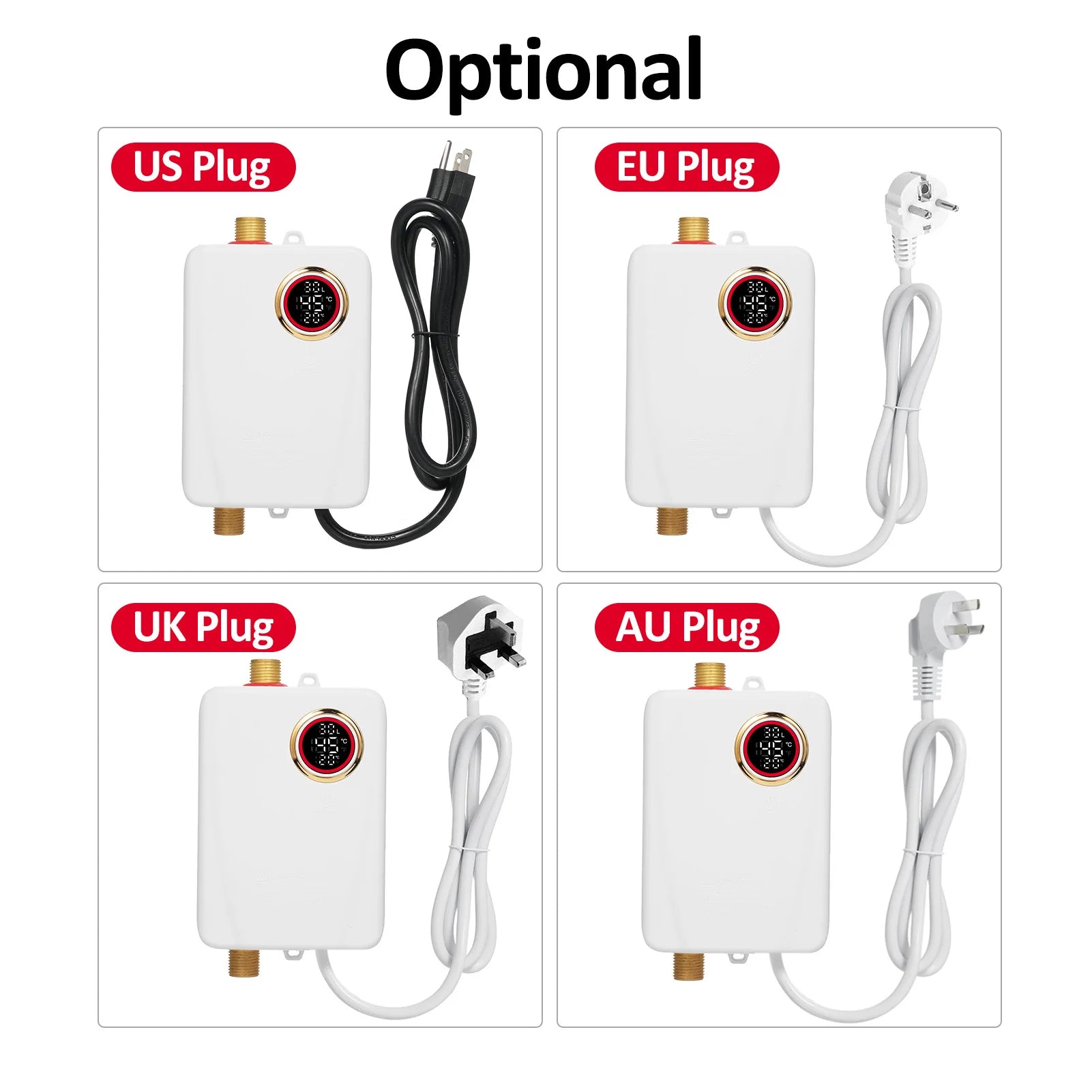 Instant Water Heater 3500W 220V Mini Tankless Instant Hot Water Heater Bathroom Kitchen Washing With Digital Temperature Display