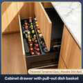 Kitchen Cabinet Drawer Type Double Layer Basket For Bowls Dishes Aluminum Alloy Large Capacity Pull Out Durable Space Saving