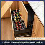 Kitchen Cabinet Drawer Type Double Layer Basket For Bowls Dishes Aluminum Alloy Large Capacity Pull Out Durable Space Saving
