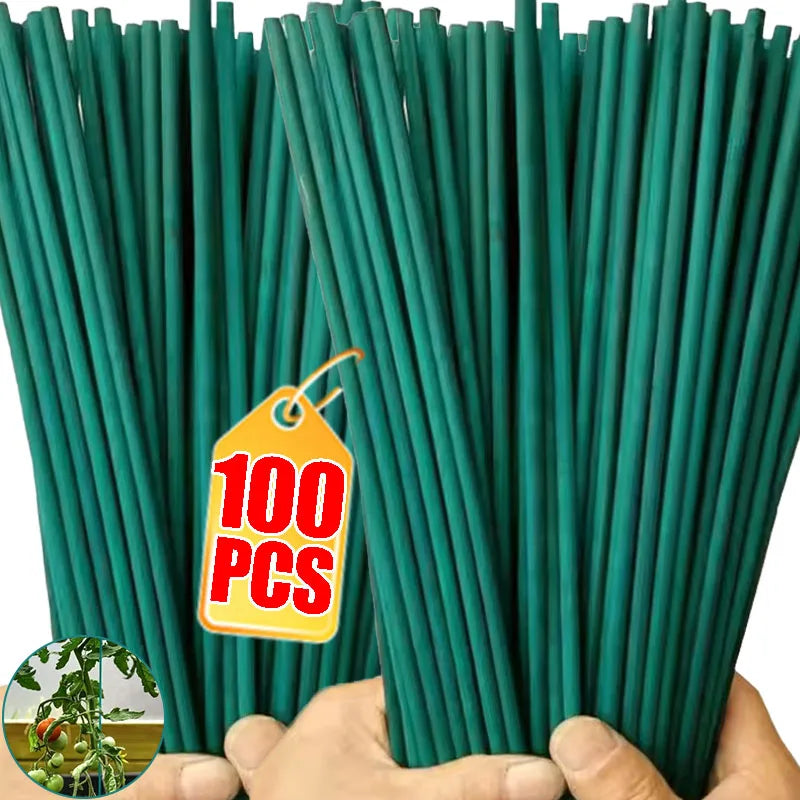 10-100pcs Plant Support Sticks Plants Green Plant Floral Vegetable Potted Tomato Supports Holder DIY Bouquets Decor Garden Tools