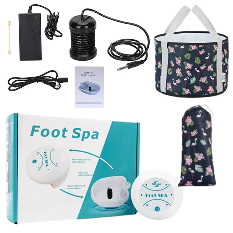 Ionic Detox Footspa Bath Machine With Basin Mini Foot Bath Detox Health Therapy Clean Vibration Arrays Aqua Promote Good Health