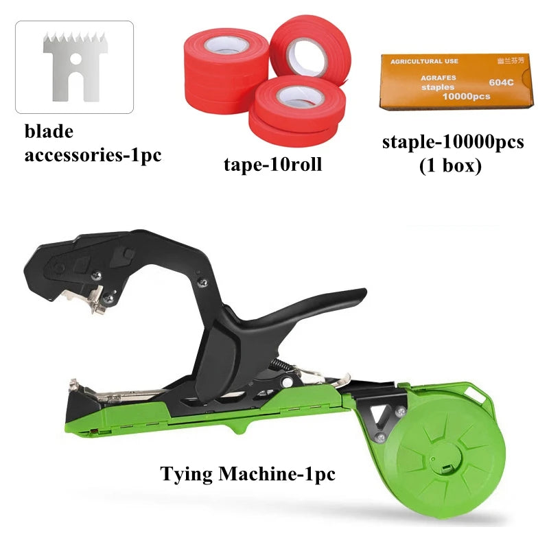 New Upgrade Plant Vine Tying Machine Gardening Tapetool Tapener Tape And Staple for Vegetable Grape Tomato Pepper Plant Support