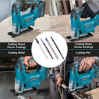 Brushless Jigsaw Electric Jig with Saw Blade Multi-Function Woodworking Power Tool Adjustable Woodworking for Makita 18V Battery