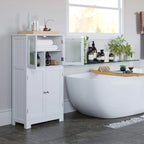 Bathroom wardrobe, bathroom wardrobe with 4 doors, storage s wardrobe with adjustable shelves, for bathroom, bedroom