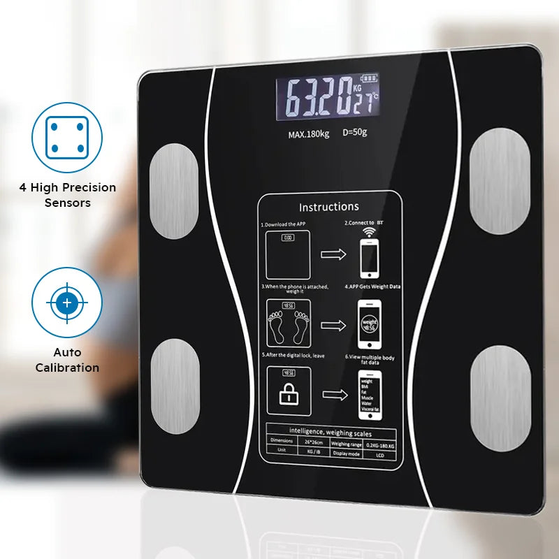 Smart Body Fat Scale - Wireless LED Digital Bathroom Weight Analyzer | AlluCanFind
