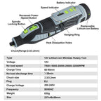 WORKPRO 12V Cordless Rotary Tool Kit Woodworking Engraving Polishing Pen DIY For Jewelry Metal Glass Mini Wireless Drill