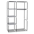 64" Portable Closet Storage Organizer Wardrobe Clothes Rack with Shelves Gray