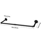 92cm Industrial Pipe Clothes Rack Wall Mounted Metal Garment Rack Hanging Rod Space-Saving