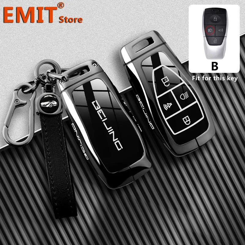 Zinc Alloy Car Key Case Cover for Baic Senova Beijing BJ40 BJ80 BJ30 BJ60 BJ90 F40 U7 X7 EX5 EC5 EU5 Keychain Shell Accessories