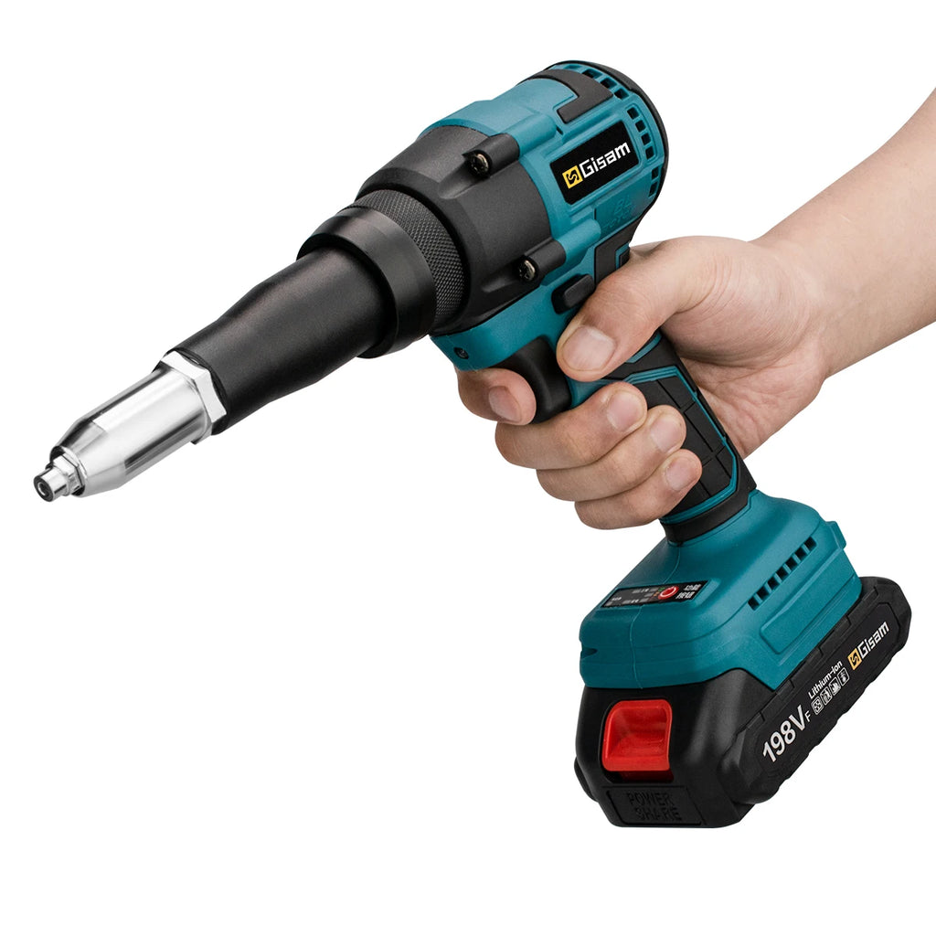 Gisam 720W Electric Brushless Rivet Gun Lithium Battery Cordless Riveting Nut Gun Automatic Rivet for Makita 18V Battery Pins