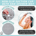 Bath Tub and Shower Mats Non Slip Bath Mat, Non Slip 40 x 16 Inch Extra Large Bathtub Mat, Machine Washable Bathmat with Drain