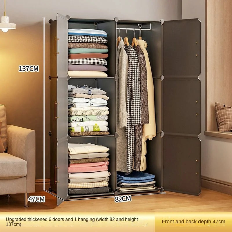 Folding Wardrobe Clothes Cabinets Simple Dressers Cube Storage Locke Closet Plastic Collapsible Sturdy Home Bedroom Furniture