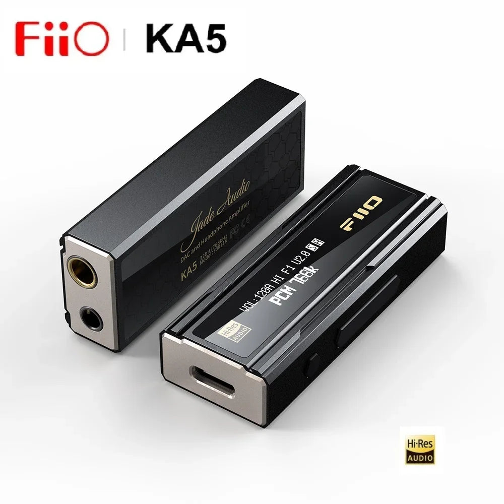 FiiO KA5 USB DAC Headphone Amplifier Hi-Res Dual CS43198 chip 3.5/4.4mm Audio Cable PCM 768khz DSD256 Android IOS WIN