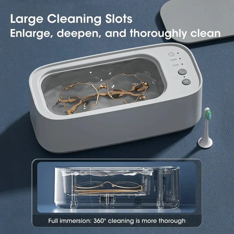 Ultrasonic Cleaning Machine Mini High-frequency Vibration Cleaning Adjustable Glasses Jewelry Pacifier Timed Cleaning Tool