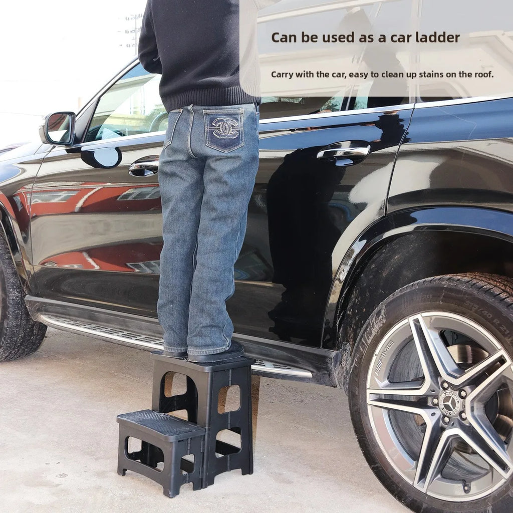 Household Foldable Stool Two or Two Steps Household Plastic Climbing Steps High and Low Pedal  High and Low Ladder Stool