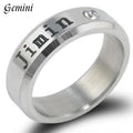 BTS ARMY Kpop Rhinestone Titanium Steel Ring - 18mm
