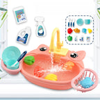 Kids Kitchen Sink Toys Simulation Electric Dishwasher Mini Kitchen Food Pretend Play House Toy Set Children Role Play Girl Toys