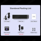 OBDPEAK 3 Camera Dash Cam 4K Car DVR Front Inside Rear 1080P GPS Track