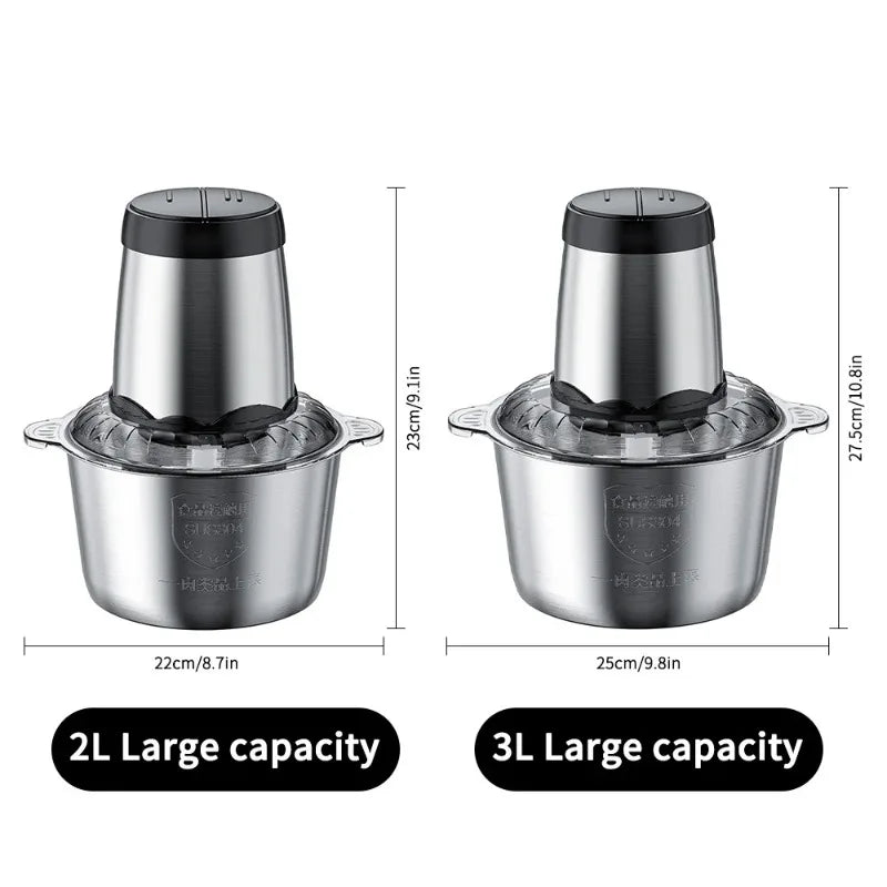 Aoresac Electric Food processor/Food Chopper/Meat Grinder Electric with 2 Sets Stainless Steel Blades/300W/2 Speed