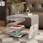 Nordic Metal Coffee Tables with Storage Modern Accent Tables for Sofa Creative Newspaper Display Rack Living Room Coffee Table