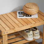 SoBuy FSR02-K shoe rack Bench Shoe Bench made of high quality bamboo with 2 years warranty B50cm