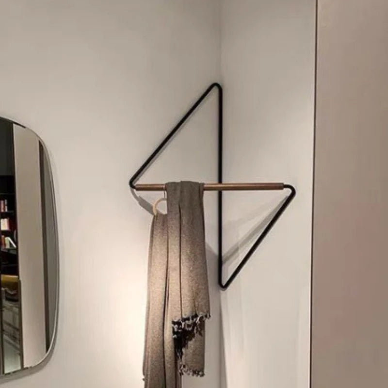 Nordic Wood Wall Hanger Clothes Rack Corner Hat Rack Wall Decoration Corner Clothes Organizer Portable Wall Storage Furniture