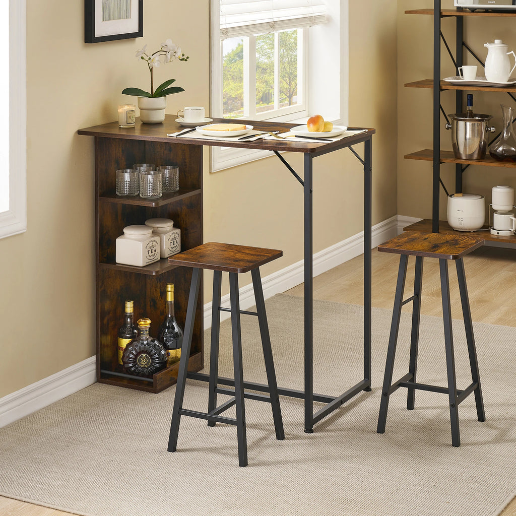 Small Bar Table Set with 2 Chairs