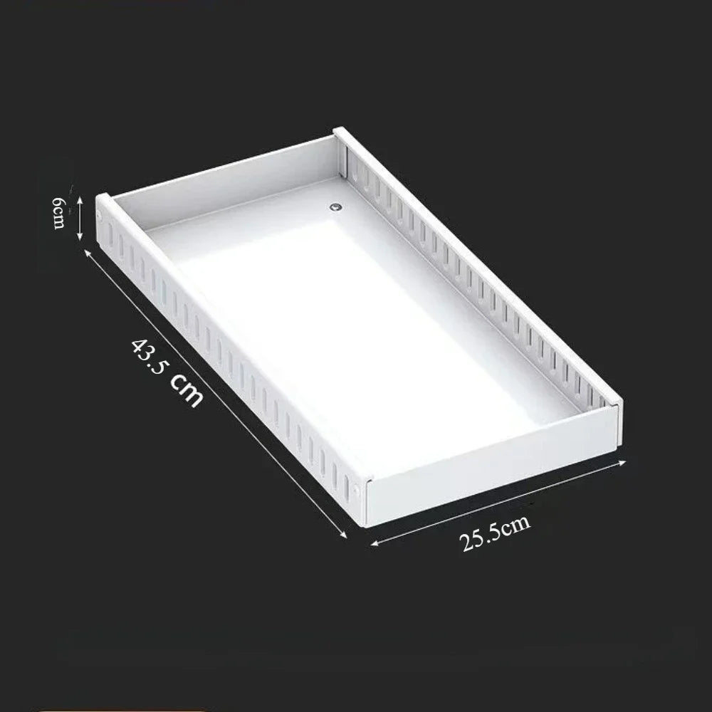 Kitchen Cabinet Pull Out Tray Organizer Adjustable Dish Rack with Slide Rails for Pots and Pans Storage