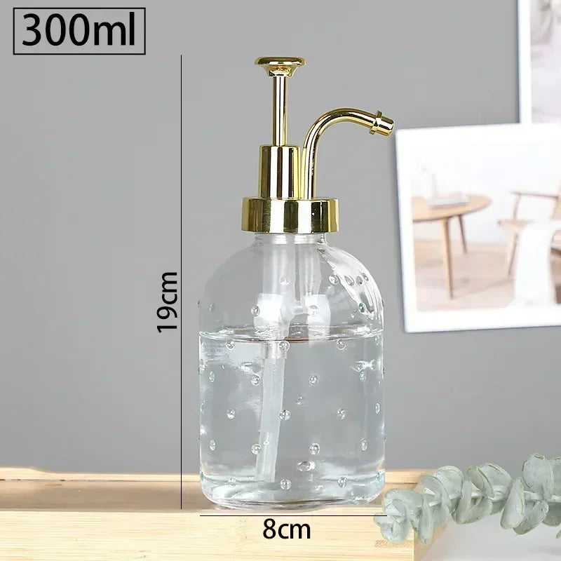 Nordic Relief Glass Shampoo Bottle Hotel Bathroom Accessories Pressing Type Soap Dispenser Home Shampoo Dispenser Bottles