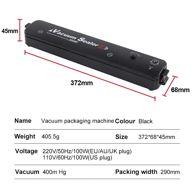Electric Vacuum Sealers Food Sealer Machine Foods Fresh Storage Vacuum Sealer Machine Plastic Bags Sealer For Storage Food