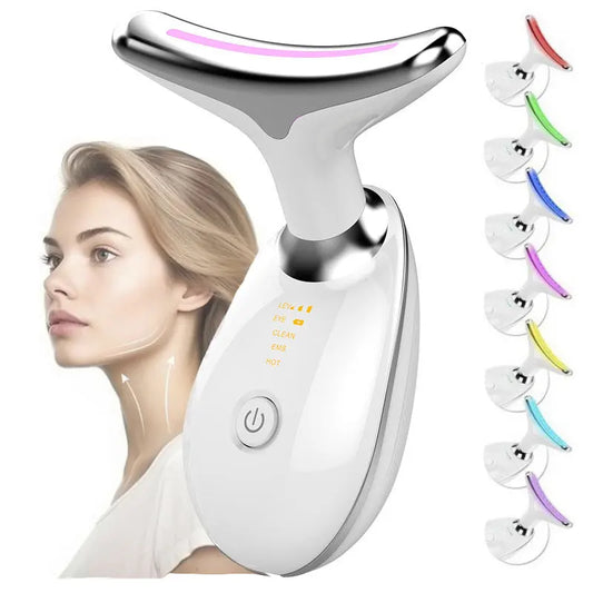 3 Colors/7 Colors Face Neck Massager Facial Lift Three Light Modes Electric Skin Tightening Device LED Beauty Instrument