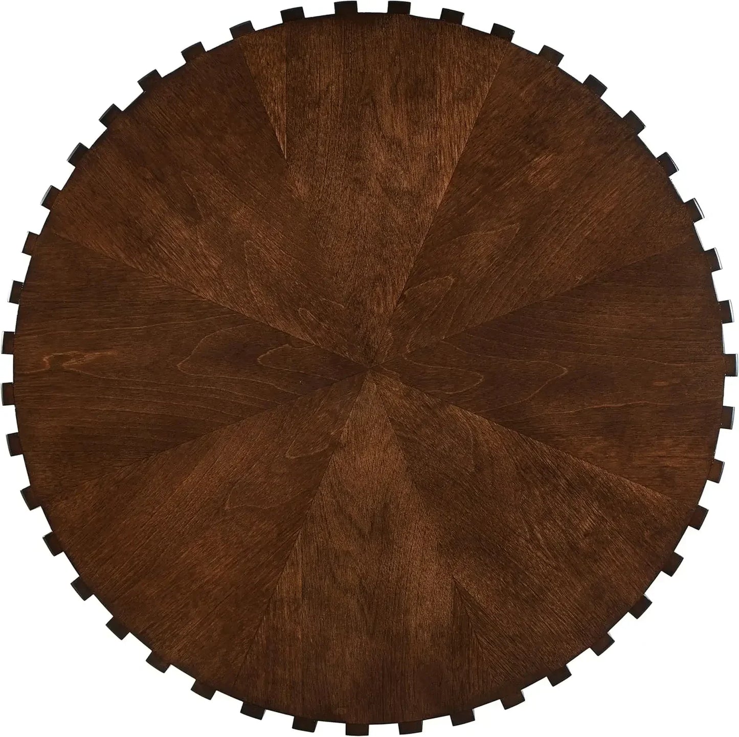 Round Wood Coffee Table Set of 2, Handcraft Drum Side Table for Living Room, Modern Circle Wooden End Table Set
