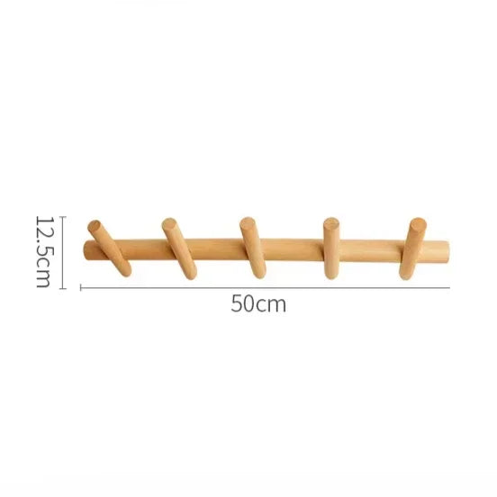 Storage Solid Wood Coat Rack Wall Mounted Assembly Coat Rack Coat Key Storage Hanger Corridor Entrance Decoration 5 Hooks