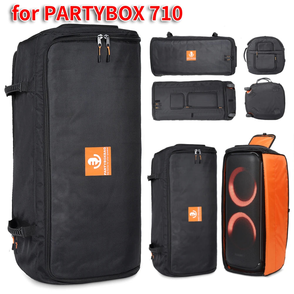 Foldable Carrying Case Oxford Cloth Protection Speaker Storage with Handle Storage Bags Pouch Double Zipper for JBL PARTYBOX 710