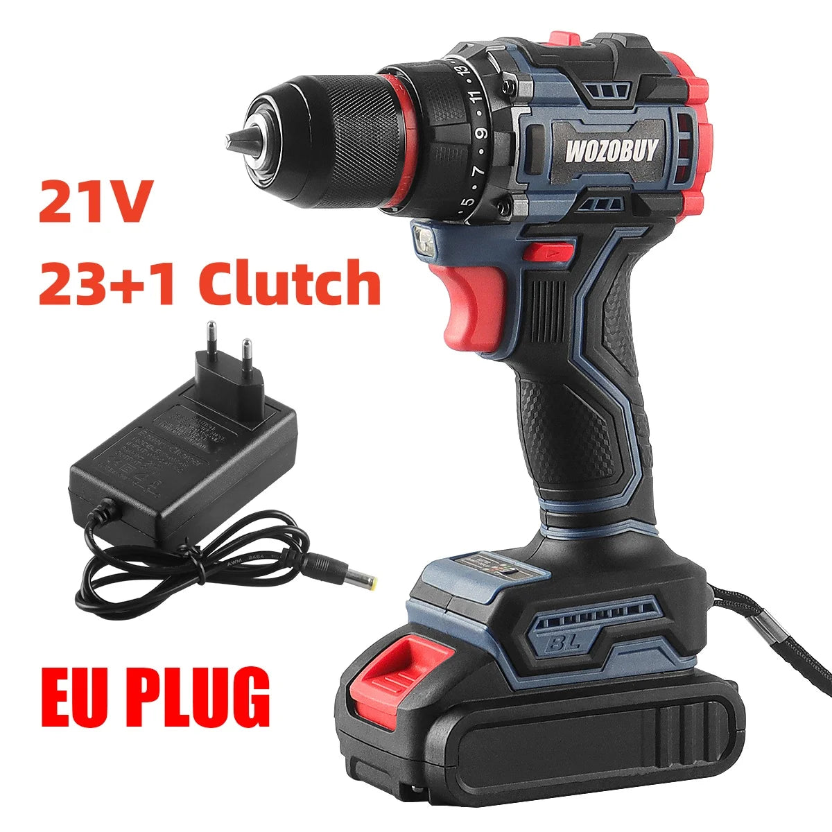 16.8V/21V Cordless Drill ,10MM 3/8'' Keyless Chuck,1.3Ah Li-Ion Battery,2 Variable Speed for assembling, repairing and DIY