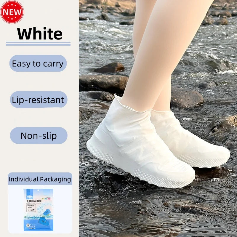 New Thickened Silicone Shoe Covers WaterProof Rubber Rain Boot Covers Reusable Non-slip Rain Shoes Outdoor Rain Gear Accessories