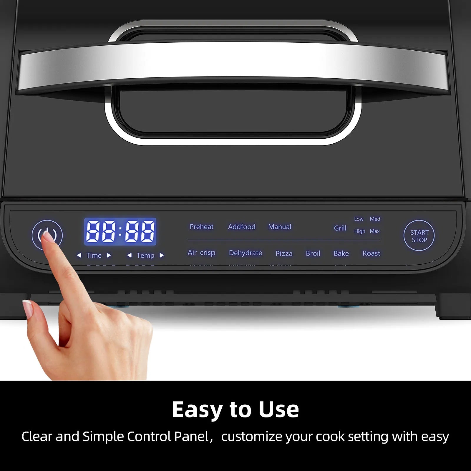 TopStrong 8 in 1 6L Capacity Touch Control Electric Hot Air Fryer Grill