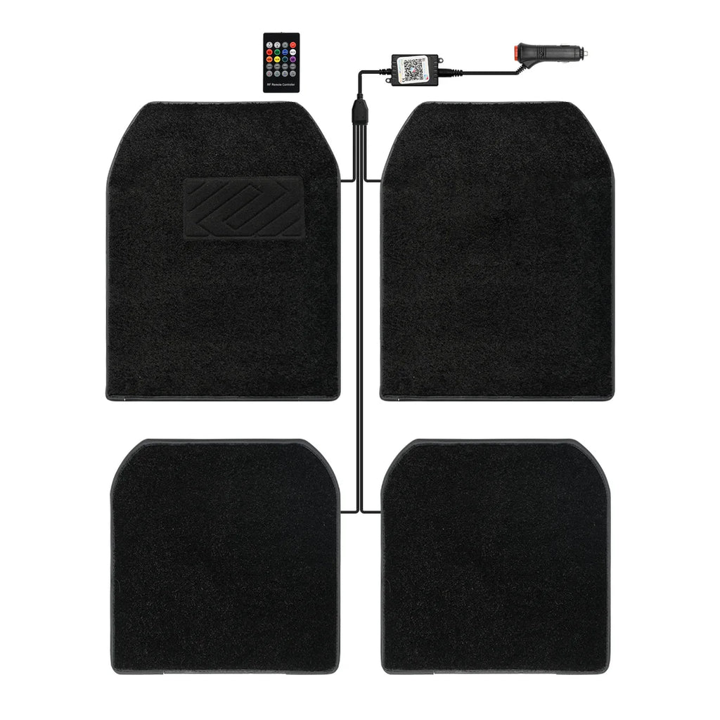 2025 latest illuminated car floor MATS, General Starry Sky car floor MATS, Fiber Starlight car carpet 4-piece set interior modif