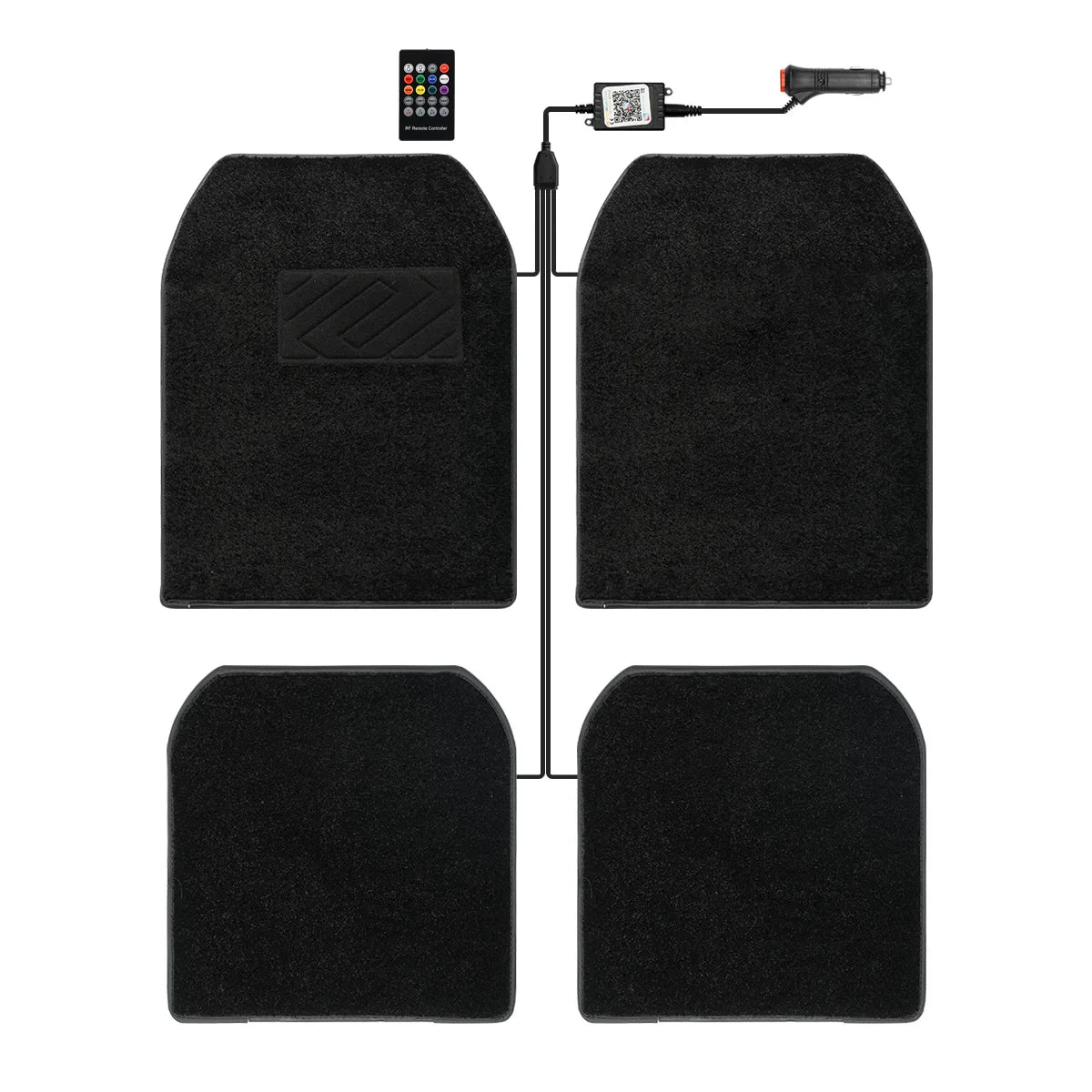 2025 latest illuminated car floor MATS, General Starry Sky car floor MATS, Fiber Starlight car carpet 4-piece set interior modif
