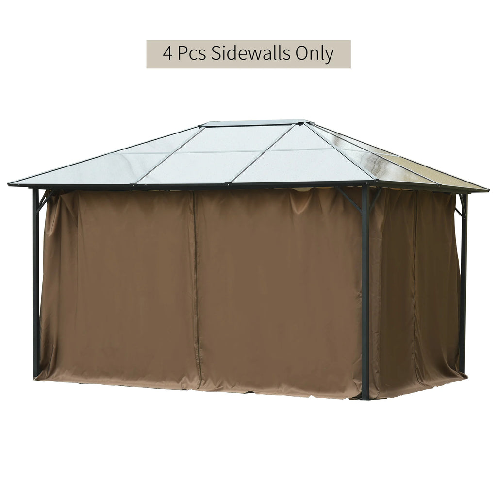 130.75" X 80.75" Universal Pergola Curtain Kit W/ Hooks/C-Ring Included, Brown
