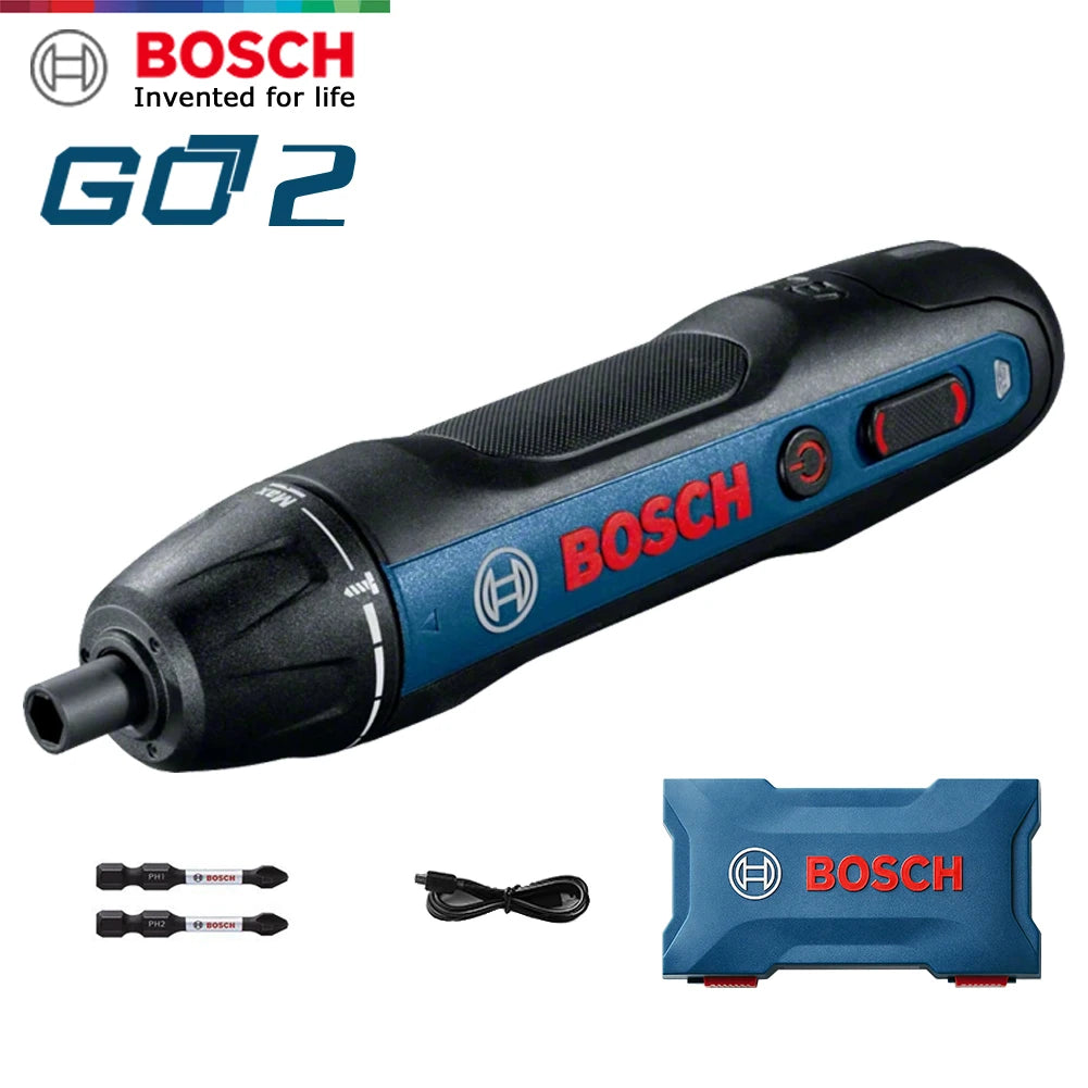 BOSCH GO2 Cordless Compact Smart Screwdriver Mini Press Type Screwdriver Rechargeable Set 3.6V Multifunctional Hand Drill
