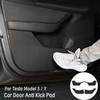 Car Door Anti-Kick Pad For Tesla 2017-2024 Model 3/Y Leather Sticker Trim Side Door Sill Protector Cover Car Interior Decoration