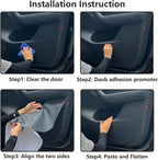 Car Door Anti-Kick Pad For Tesla 2017-2024 Model 3/Y Leather Sticker Trim Side Door Sill Protector Cover Car Interior Decoration