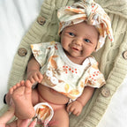 Lifelike 17Inch Baby Girl Vivienne Silicone Reborn Doll Handmade Soft Blue Eyes Adorable Rebirth Doll for Collector’s Gift